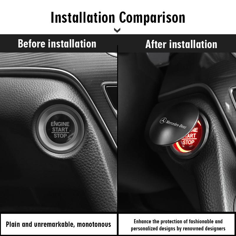 Car One-click Start Button Protection Decoration Cover Interior Accessories For Benz AMG VIANO GLB GLC W108 W124 W126 W169 W176 R6