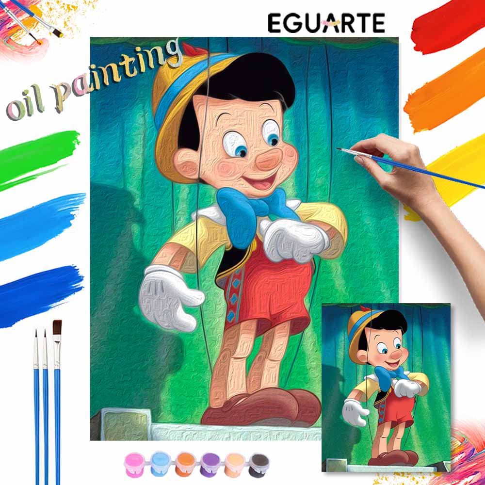 Disney Pinocchio oil painting kit digital painting art handmade diy home room decorations