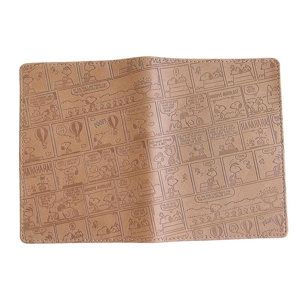 Snoopy Passport Cover Stylish Faux Leather Cute Embossed Design All Comics Brown Passport Cover