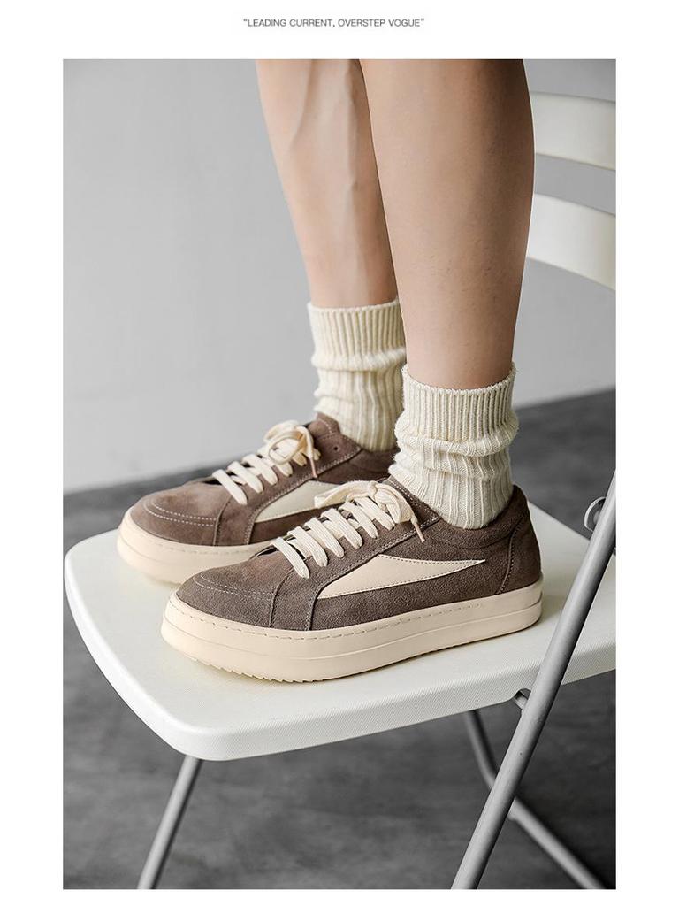 2024 Spring Dexun Suede Platform Sneakers for Men & Couples - Casual, Sporty, Height-Boosting Design