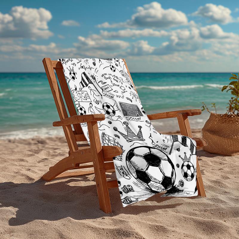 Ultra-Soft Beach Towel with Soccer Theme,Ideal for Pool - Camping, Diving - Perfect Travel Essential, Vibrant Beach Towel.