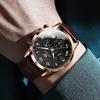OLEVS Men Watch Brown Leather Strap Chronograph Waterproof Roman Numeral Dial Analog Quartz Wristwatch