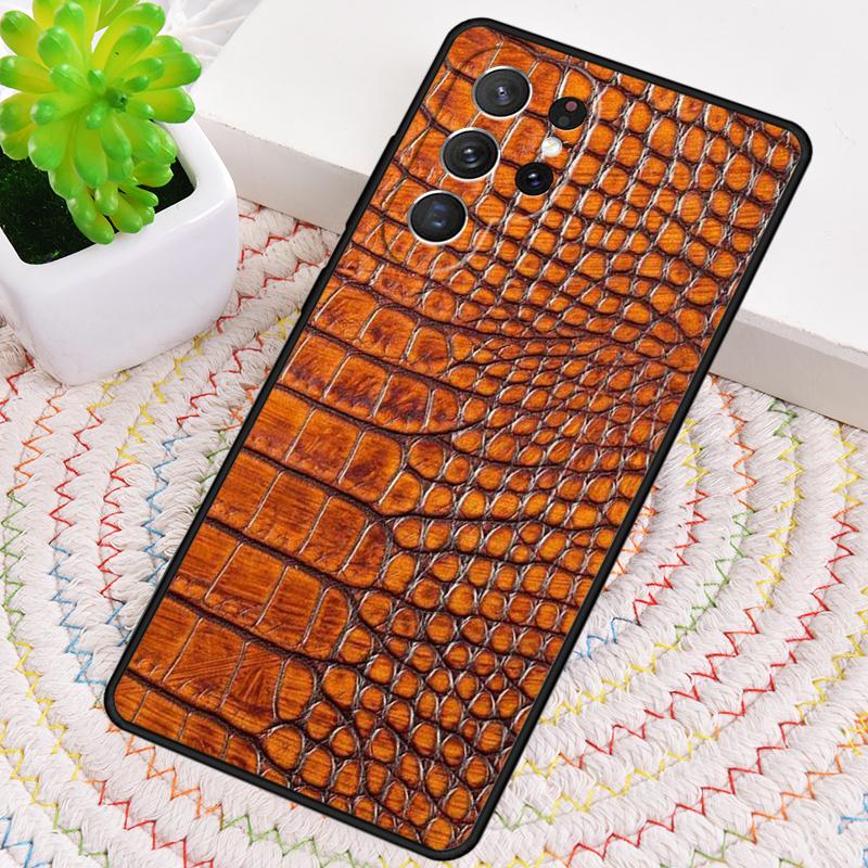 Brown Tooled Leather Pattern Phone Case for Samsung Galaxy note 10 pro S26 Ultra S23 S24 FE S25 S21 S22 PLUS shockproof Cove