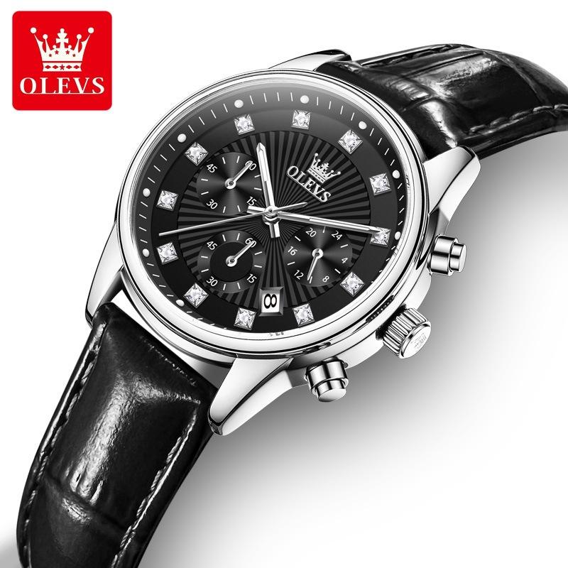 OLEVS Бизнес хронограф кварцевые часы для женщин оригинальный календарь модные женские наручные часы водонепроницаемые женские наручные часы