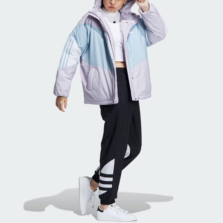 adidas Originals 530 Color Block Пуховик с капюшоном Женская верхняя одежда Светло-фиолетовый IU4784