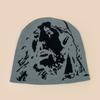Winter Vintage Knit Beanie Men Women Portrait Jacquard Warm Street Hat