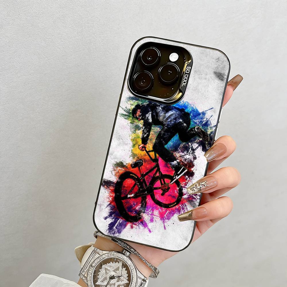 Велосипедный Чехол Для Телефона Для iPhone 17,16,15,14,13,12,11 Plus,Pro Max,XS,Красочный Серебристый Чехол Для Телефона Funda Cover