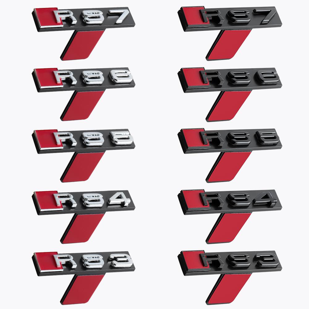 3D RS3 RS4 RS5 RS6 RS7 RS8 Badge Car Front Grille Emblem Auto Accessories For qaz22 Sline Quattro RS S TT A1 A2 A3 A4 A5 A6 A7 A8