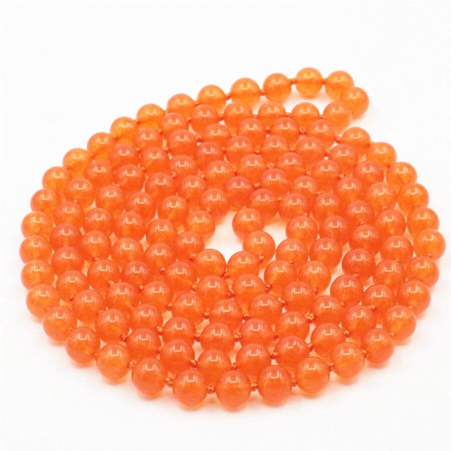 New Accessory Chalcedony Beads Purple Crystal Necklace Natural Stone for Women Girls Gifts Party Ball Jewelry Making 8mm 50inch