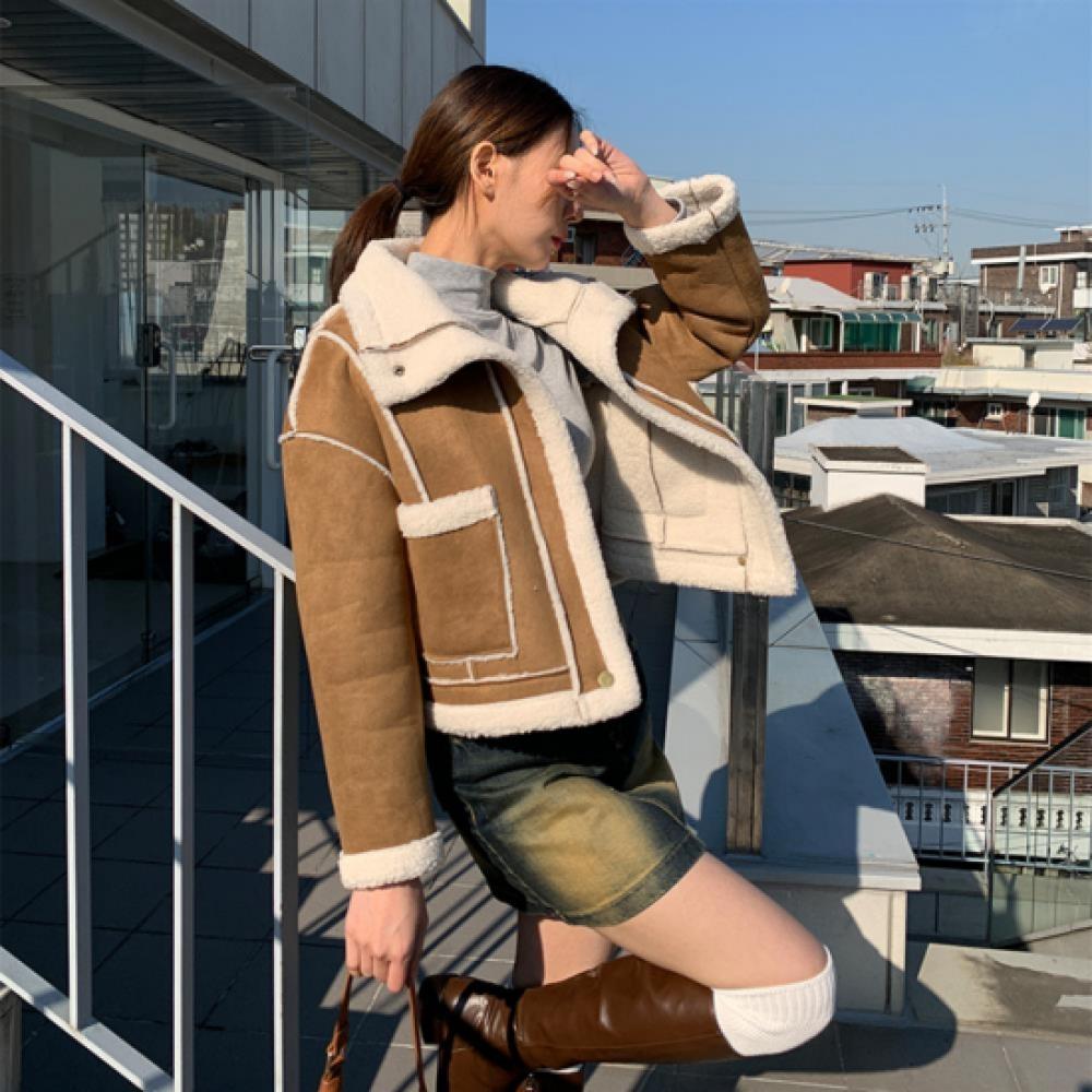 Open Run Women S muStan Fleece Jacket Winter Suede