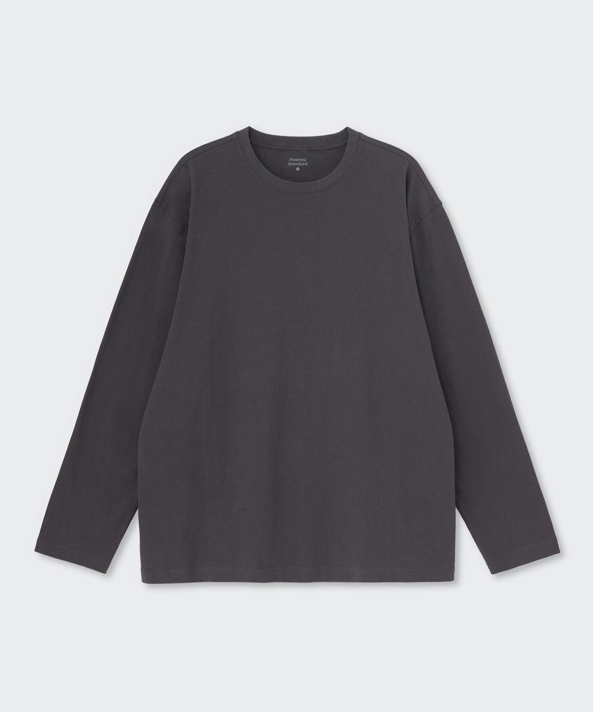 MUSINSA STANDARD Relaxed Oe Crew Neck Long Sleeve T-Shirt [Gunmetal]