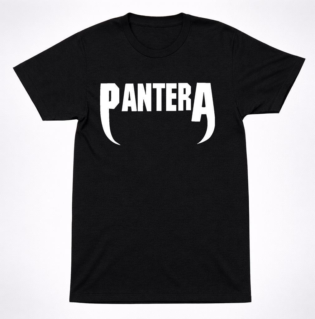 Черная футболка с клыкастым логотипом Pantera Зубы Классическая Графическая футболка метал-группы Groove