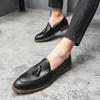 Men's Fashion Loafers Leather Casual Tassel Slip On Driving Flats Dress Shoes