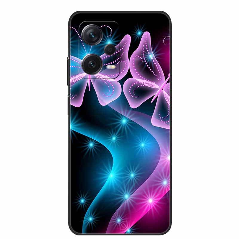 Мягкий чехол для Xiaomi Redmi Note 12 Pro 5G Черный ТПУ Силиконовый Чехол для Redmi Note 12 Turbo 5G / Note12 Pro Plus Pro+ Волк