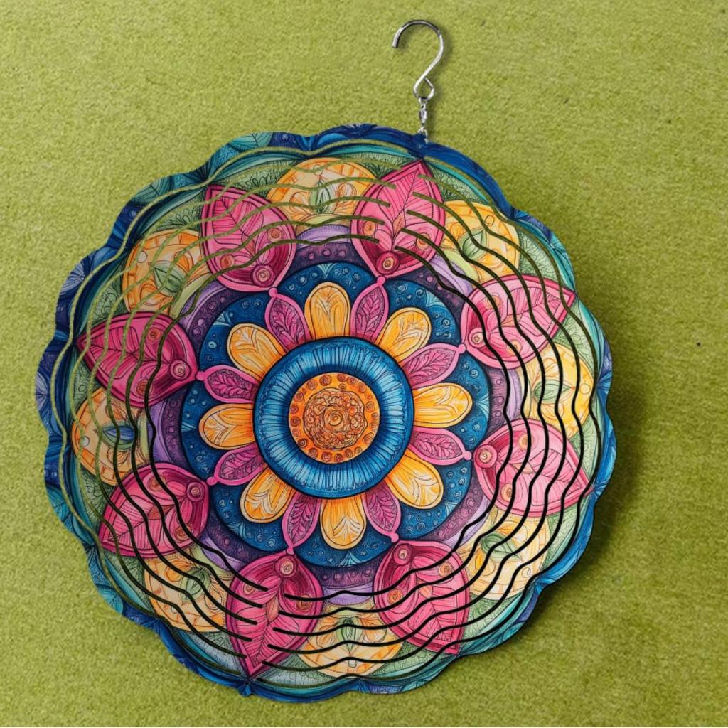 Metal Mandala Wind Spinner Outdoor Garden Decor for Christmas Easter Thanksgiving Holiday Gift No Power Needed Easy To Hang Indoor Outdoor