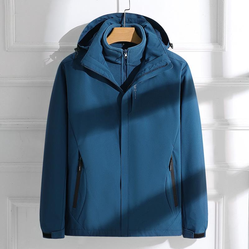 Couples' 3-in-1 Detachable Coat: Fleece-Lined, Windproof, Waterproof for Autumn/Winter Outdoor Adventures