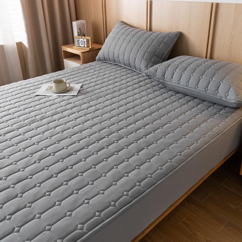 Стеганый чехол для односпальной кровати премиум-класса - однотонный, пыленепроницаемый и универсальный защитный чехол для матраса