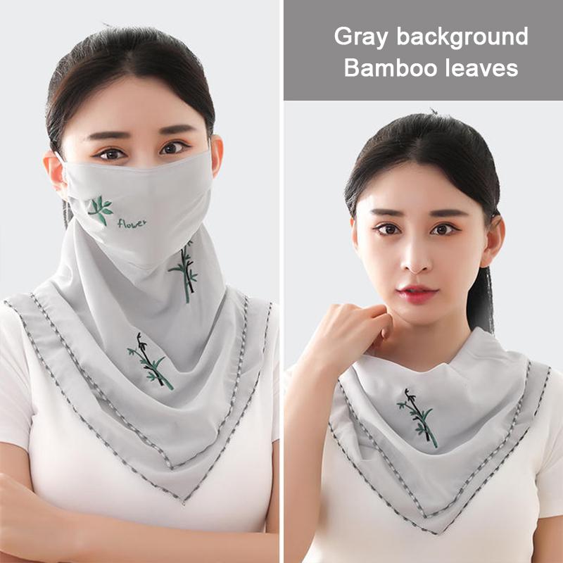 Женская вуаль-маска для лица с элегантным цветочным принтом, УФ-защитный щиток для лица, велосипедная маска для лица, тонкая треугольная шейная повязка, дышащая