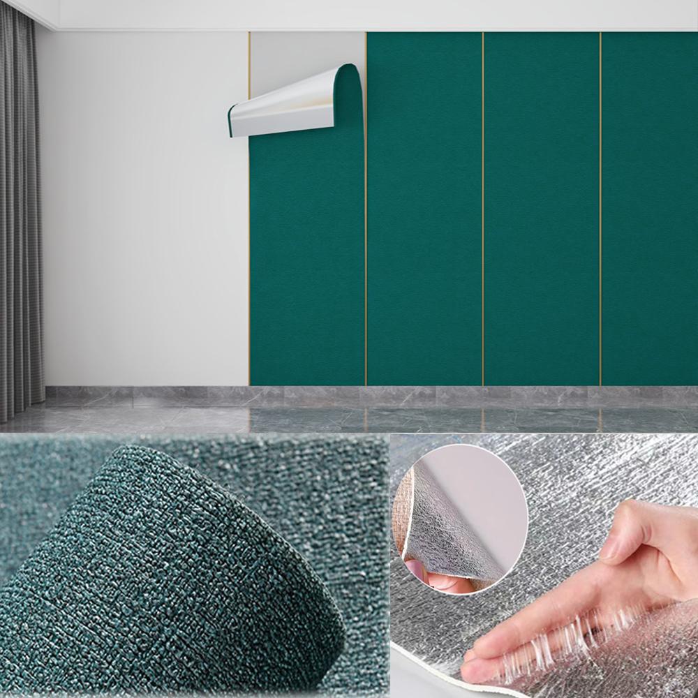 Linen 3D Foam Self-adhesive PVC Thickened Waterproof Background Wall Renovation Wallpaper Wall Stickers for Bedroom Living Room