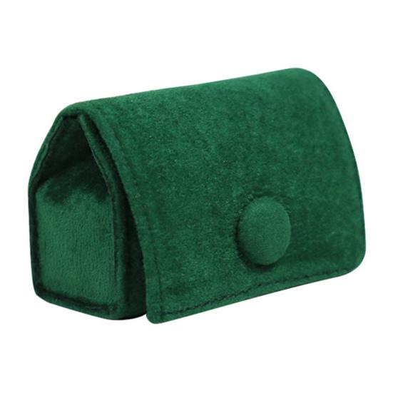 Mini Jewelry Box Elegant Luxury Soft Velvet Portable Solid Color Snap Button Travel Ear Studs Earrings Finger Ring Organizer Bag Holder Container Case