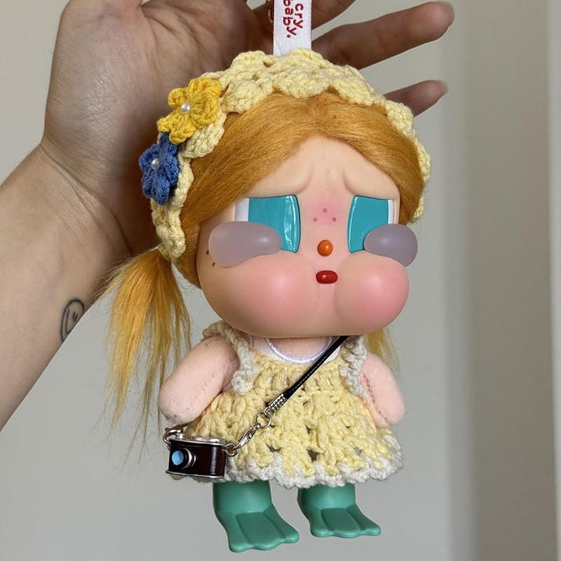 Наряд для кук BJD 15 см Желтое пляжное платье с шарфом-аксессуаром Куклы в стиле Crybaby