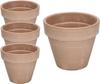 Набор из 4 терракотовых горшков для цветов Мокко - 13 см с бортиком - Для дома и сада - KOTARBAU®