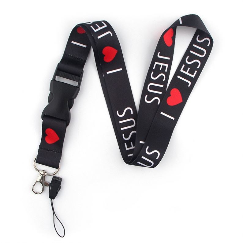 Custom Thermal Transfer Printing Polyester Lanyard ID Badge Holder Blank Neck Strap Key Chain Custom Logo Promotional