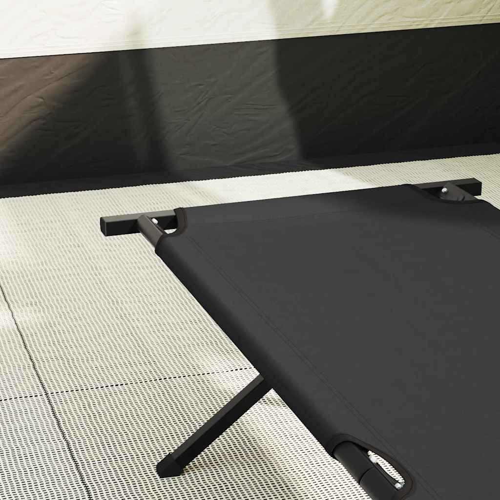 Folding Camping Bed Black 193 x 69 x 45 cm