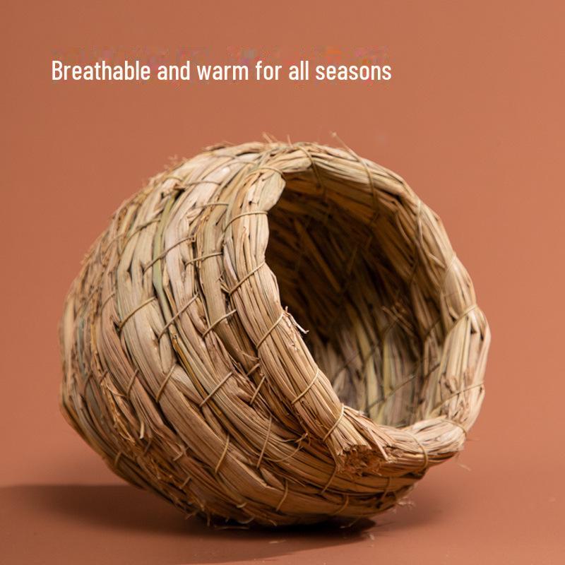 Parrot & Small Bird Straw Nest: Warm Egg-Laying Hanging Nest for Parakeets, Finches, and Peonies