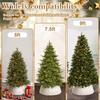 Christmas Tree Skirt Knitted Adjustable Clips Xmas Decor Home Party