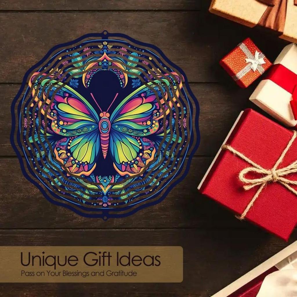 Металлический ветряной спиннер с 3D дизайном мандалы лотоса для декора сада, балкона, двора на открытом воздухе, крючок с вращением на 360 градусов, праздничный рождественский подарок