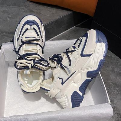 Женские туфли на шнуровке на танкетке и платформе, повседневные массивные кроссовки, женская мода, теплая обувь для ходьбы, кроссовки, папины кроссовки, женские 2025