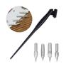 Dip Pen Holder with 4 Interchangeable Tip for Writing Art Drawing Oblique Dip Pen Holder Adjustable Removable Flange