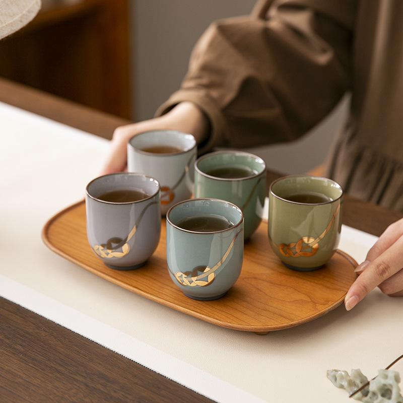 Rich Master Cup Household Chinese Ceramic Kung Fu Tea Set Light Luxury High-end Large Capacity Drinking Gift Box Packaging