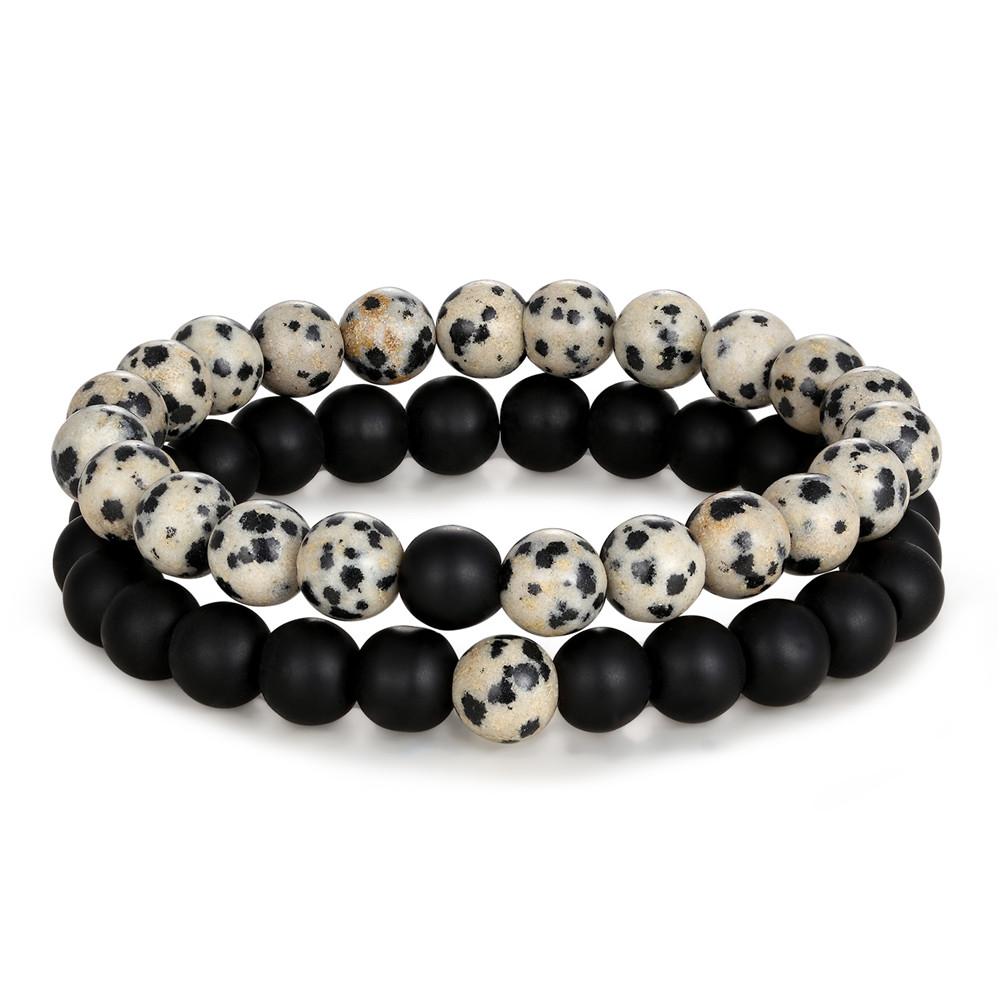 2pcs/set Distance Bracelet Crown Beads Charm Natural Stone Bracelets for Women Men Couples friendship bracelets Jewelry Gifts