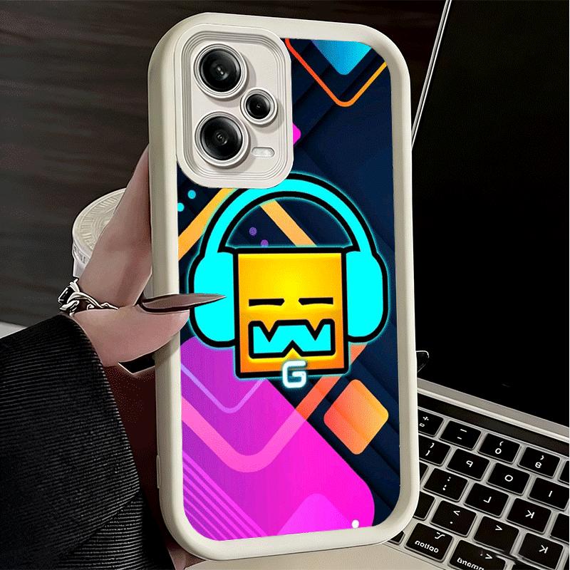 Мягкий чехол для телефона Geometry Dash для Xiaomi Poco X7 X6 X5 Pro X4 Gt X3 F7 Ultra M8 M7 Redmi 15C 15 14C 13 13C 12 12C 10 10C