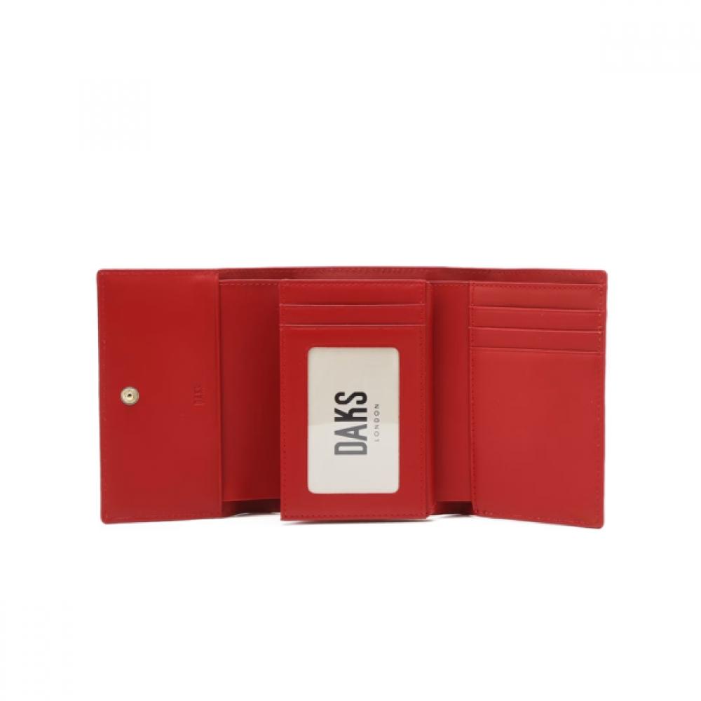 Daks Red Leather Premium Crystal Decoration Dd Logo Wallet Dcwa6f282r2