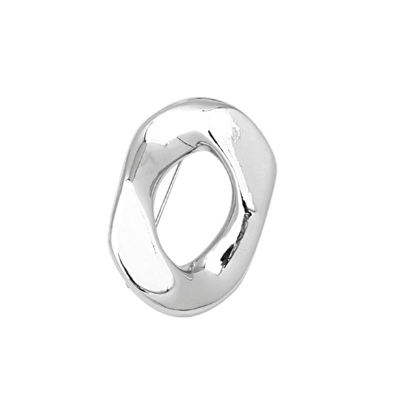 Геометрическая глянцевая круглая брошь - Модный европейский и американский аксессуар для костюма