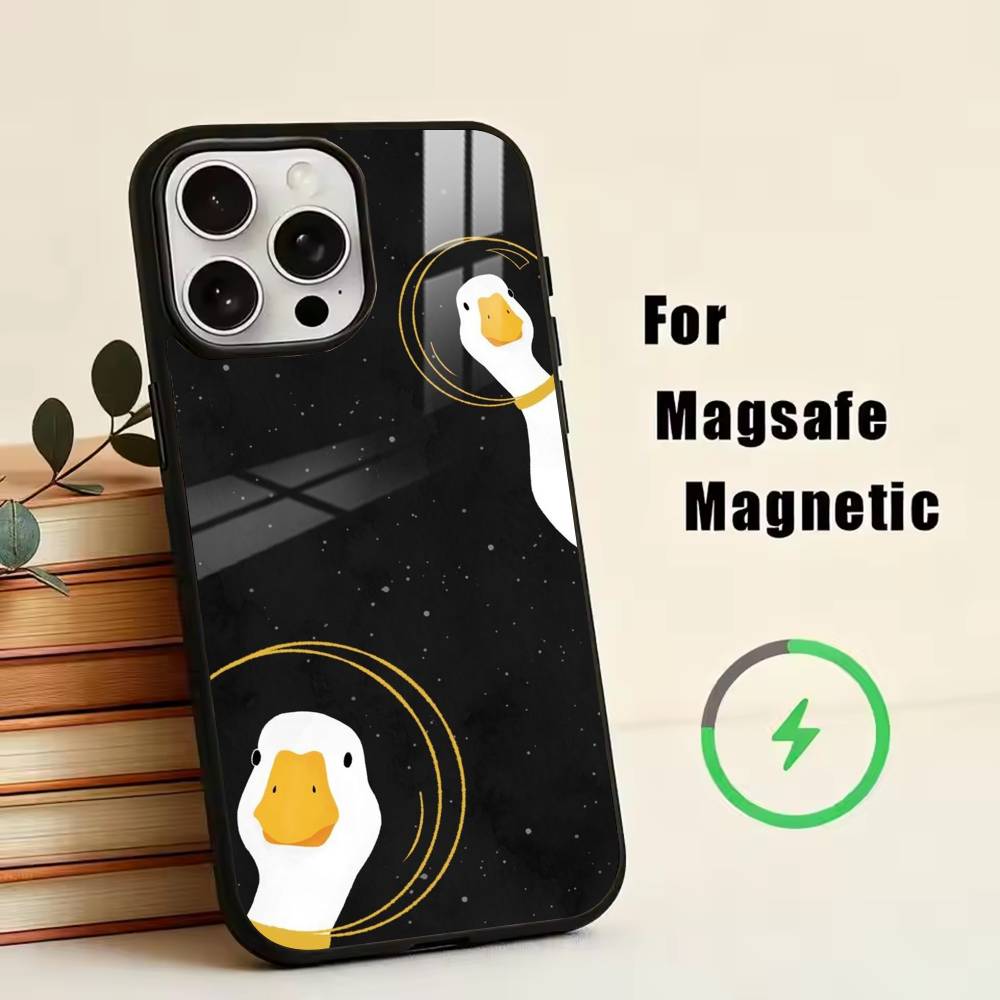 Little Cute Duck Phone Case For iPhone17,16,15,14,13,12,11 Plus,Pro Magnetic For Magsafe Wireless Charging
