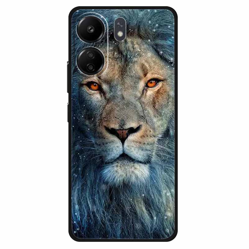 Funda For Xiaomi Poco C65 Case Soft Lion Wolf Black Shockproof Back Cover for Poco C65 C 65 Soft Case Poco C65 Cool Soft Bumper