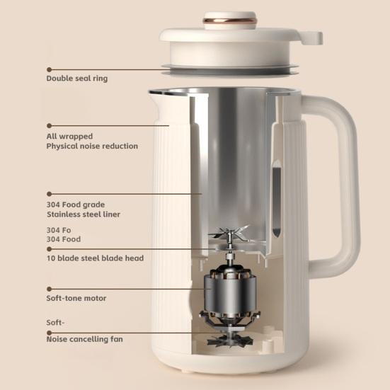 Автоматическая машина для приготовления соевого молока 1200 мл, машина для приготовления орехового молока с 12 лезвиями, эффективная мельница для соевого молока для домашнего растительного молока
