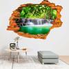 Modern 3D Waterfall Forest Fake Window View Wall Sticker Self-adhesive Wall Art Decals Home Decoration