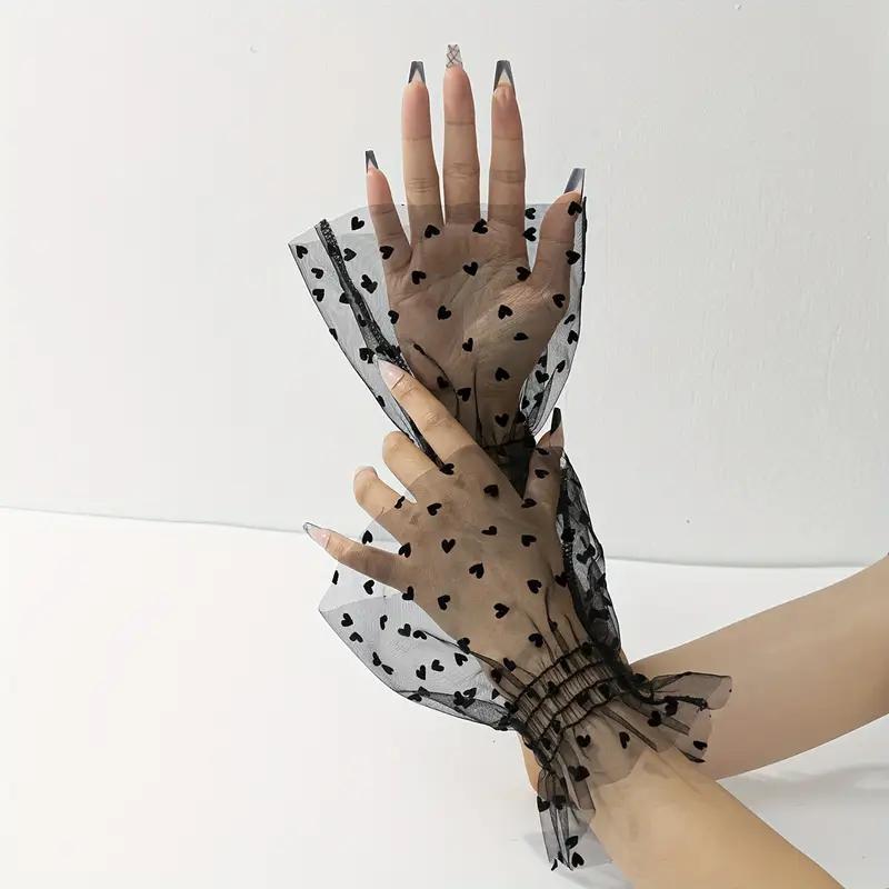 Идеальное Сочетание Элегантный Тонкий Кружевной Съемный Рукав-Клеш Сетчатый Эластичный Свитер Манжеты на Запястье Одежда Декоративный