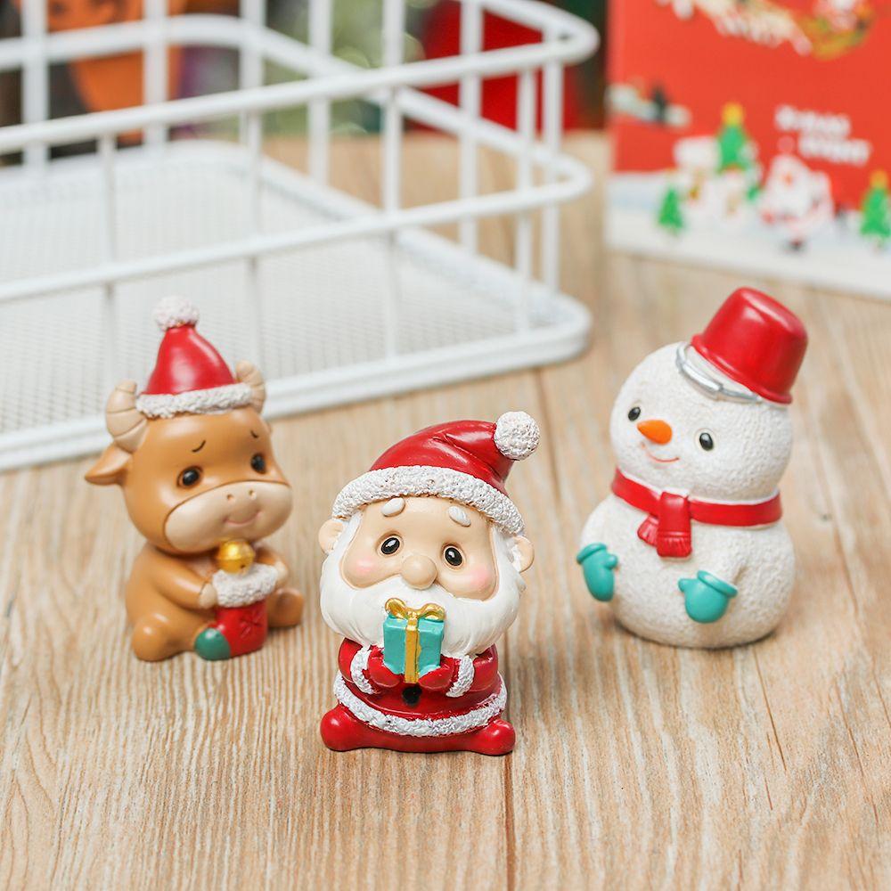 Клаус Снеговик Олень Мультяшная Рождественская Фигурка Кукла Кукольный Домик Декор Микро Ландшафт Настольные Украшения