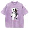 Cartoon Machine Bear Print Tshirts Casual Breathable Street Sweat Summer T-Shirts Personality Loose Cotton T Shirt