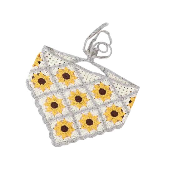 Готический вязаный крючком головной платок с цветочным узором на шнуровке, дышащий эластичный головной убор с растительным узором, аксессуары для волос