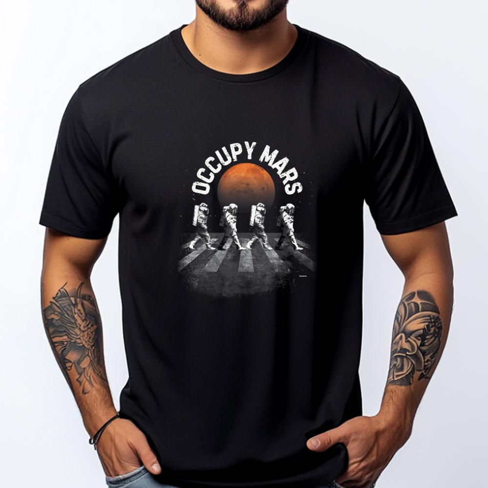 Займи Марс Астронавты Идущие Аниме Футболки Лето Винтаж Винтажный Стиль