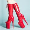 20CM Thin-heeled High-heeled Front Lace-up Boots, Patent Leather High-heeled Boots, Pole Dance Shoes, Nightclub Shoes YKC