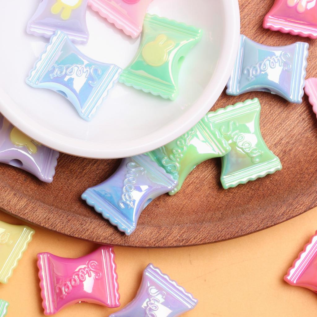 200pcs Two-color Plated Color Necklace Jewelry Making Rabbit Candy DIY Handmade Material Modeling Loose Beads UV Bracelet Pendant