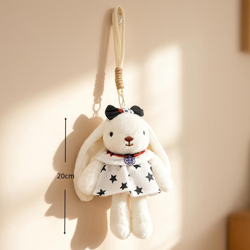 Премиальная подвеска-игрушка из кроличьего плюша, реалистичная кукла-кролик в изящном платье, Кавайный брелок, мягкий уютный подарок для детей
